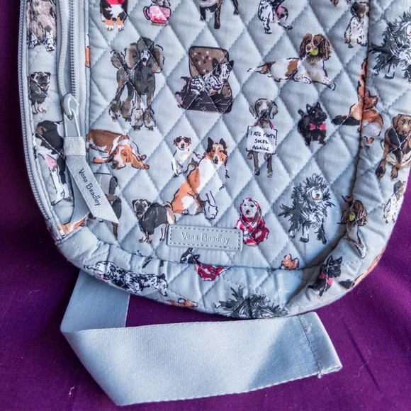 Vera Bradley Dog Print Sling Backpack Crossbody Quilted Bag - Picture 3 of 10